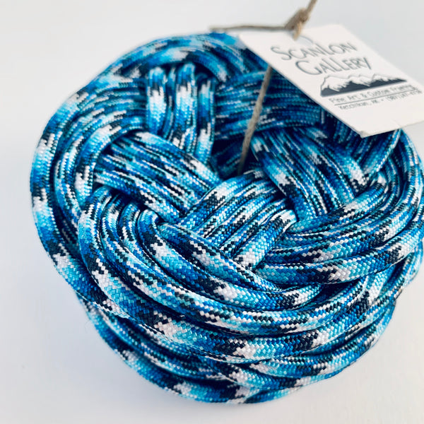 BRIGHT BLUE KNOT COASTER SET OF 4