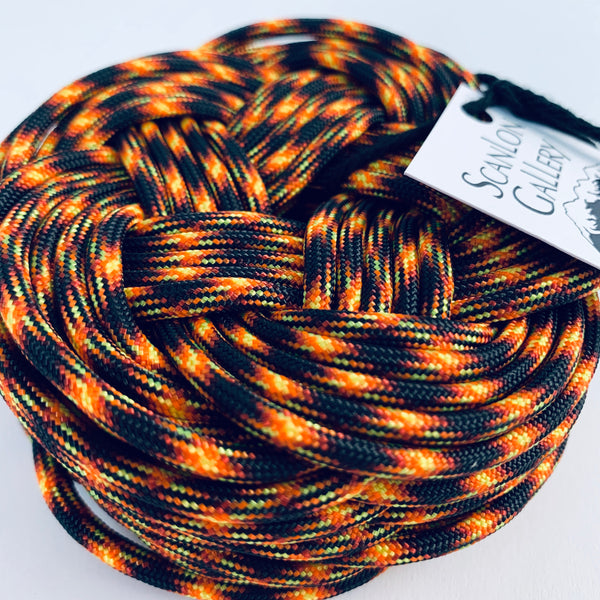 BLACK AND ORANGE KNOT COASTER SET OF 4