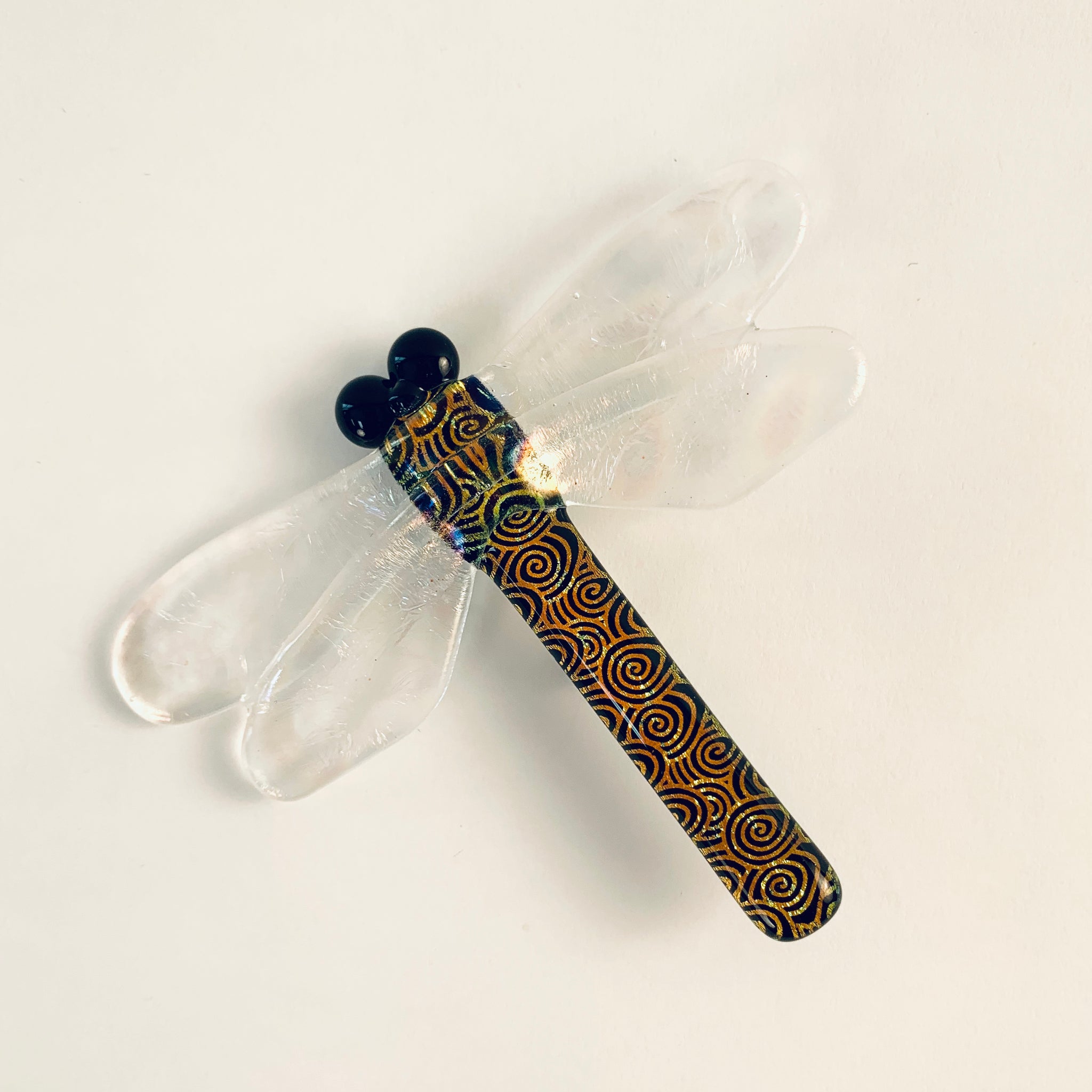 GOLD SWIRL DRAGONFLY PIN