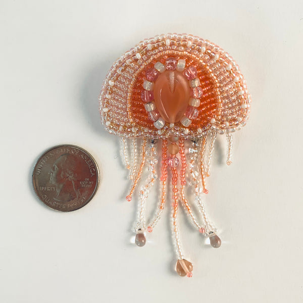 BEADED JELLYFISH PIN