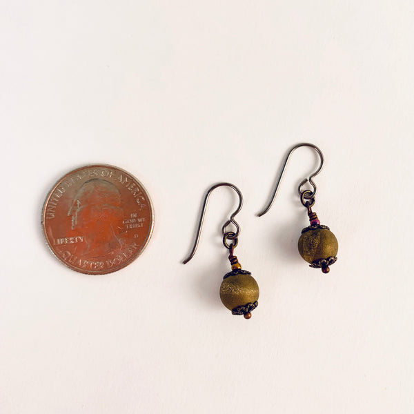 DRUZY GOLD AGATE EARRINGS