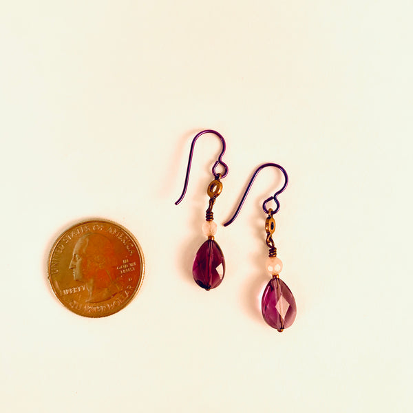 FACETED AMETHYST TEARDROP EARRINGS