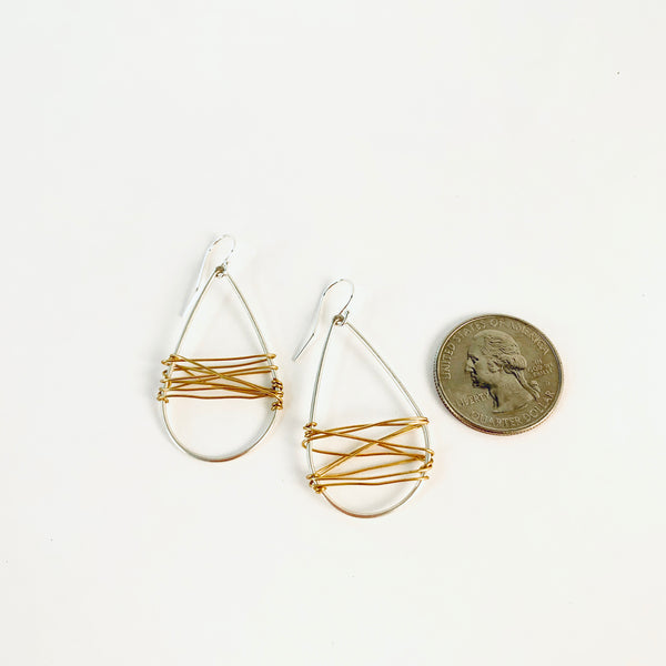WIRE WRAPPED SILVER LOOP EARRING