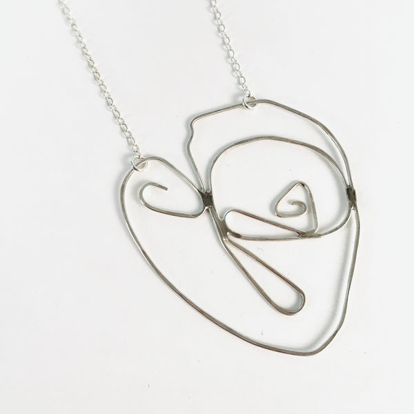 HEART IN STERLING WIRE NECKLACE