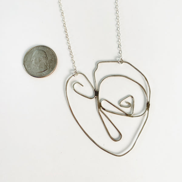 HEART IN STERLING WIRE NECKLACE