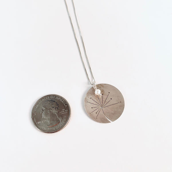 SILVER DANDELION NECKLACE