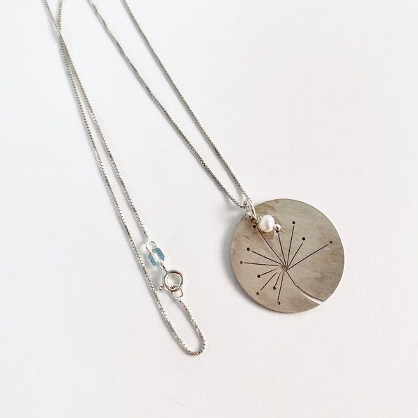 SILVER DANDELION NECKLACE