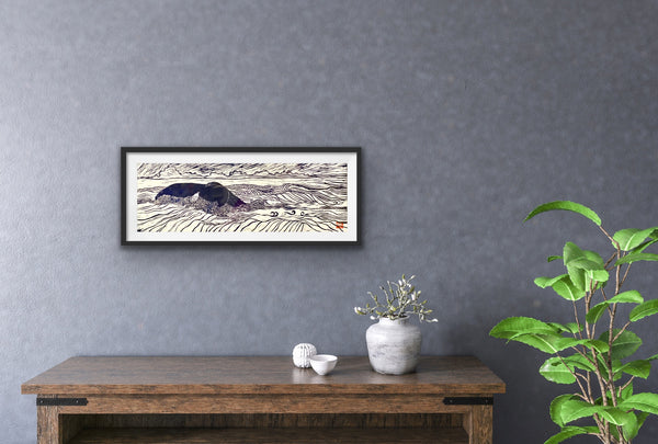 HUMPBACK WHALE POWELL MONOCHROME PRINT