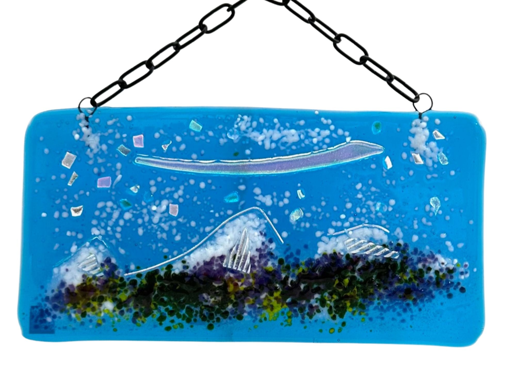 MEDIUM AQUA BLUE HANGING AURORA