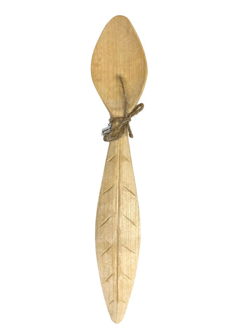 LARGE ALDER SPOON WITH LEAF HANDLE