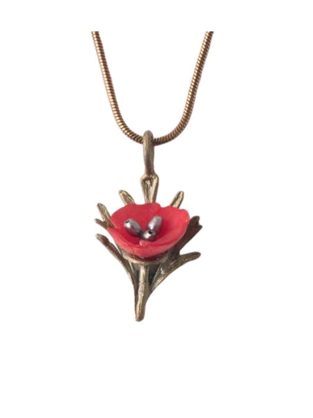 RED POPPY 16" ADJUSTABLE PENDANT