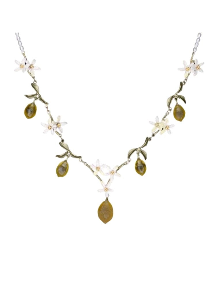 LEMON DROP 16" NECKLACE WITH PEARLS