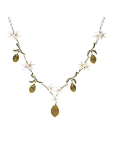 LEMON DROP 16" NECKLACE WITH PEARLS