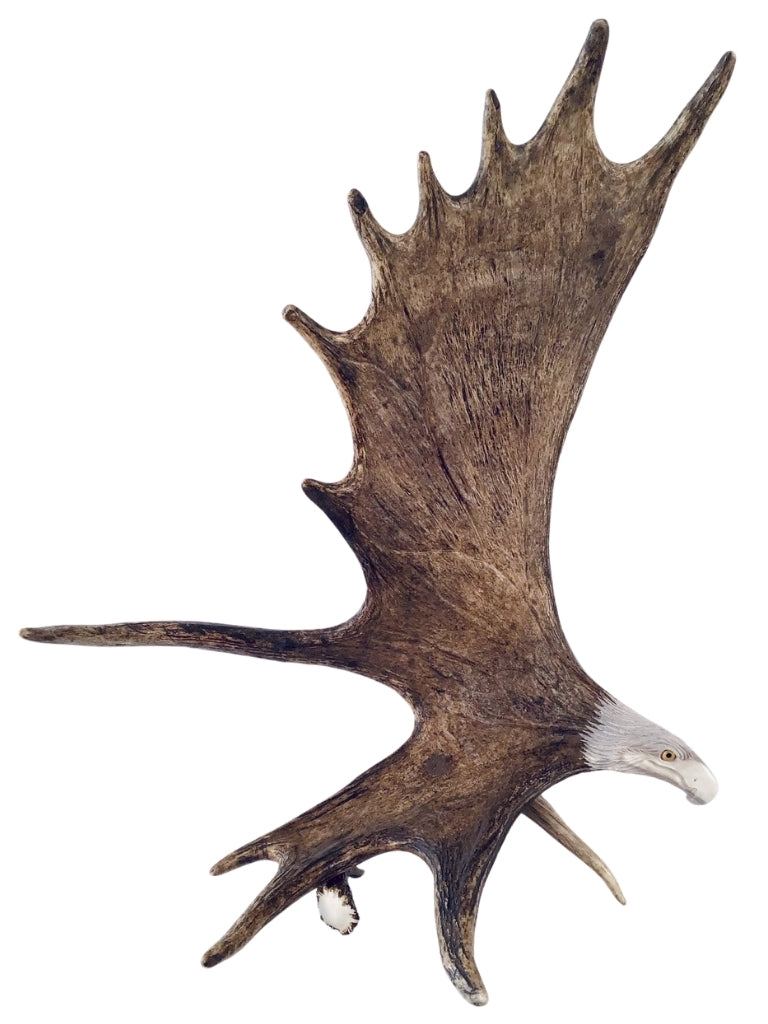 SOARING EAGLE STANDING ANTLER CARVING