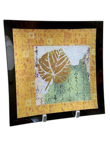 METALLIC LEAF 10" SQUARE PLATE