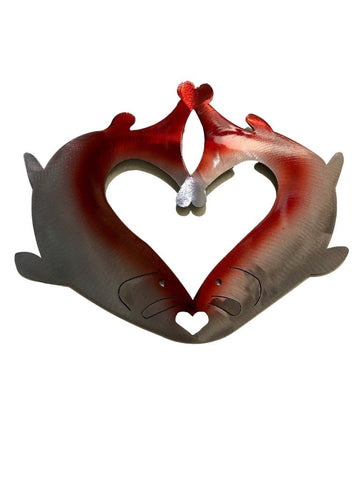 TWO RED HEART FISH