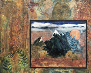 WINDOW THROUGH THE FOREST ORIGINAL ENCAUSTIC AND MIXED MEDIA COLLAGE