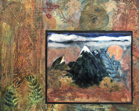 WINDOW THROUGH THE FOREST ORIGINAL ENCAUSTIC AND MIXED MEDIA COLLAGE