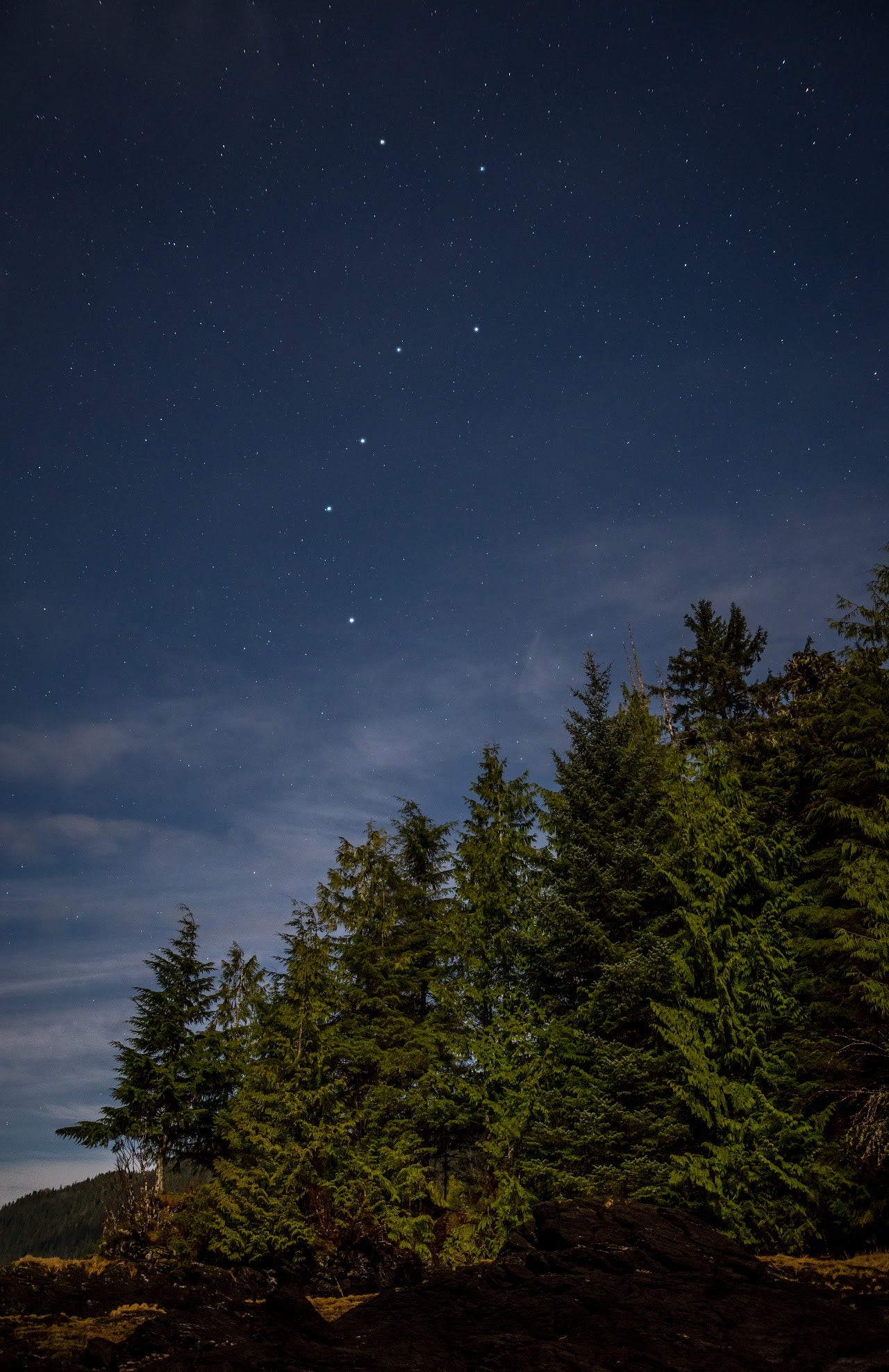 DIPPER ABOVE TREES PHOTO ON METAL 12X18