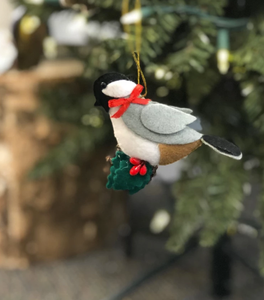 CHICKADEE STUFFED FELT ORNAMENT