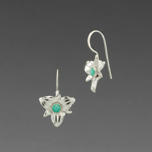 TRILLIUM HOOK EARRING WITH AMAZONITE