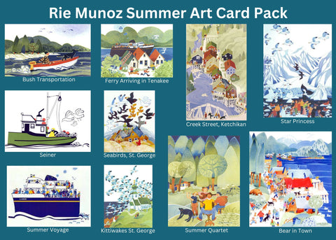 SUMMER ART CARDS 10 PACK RIE MUNOZ