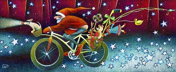 SNOW BIKE SANTA CARD