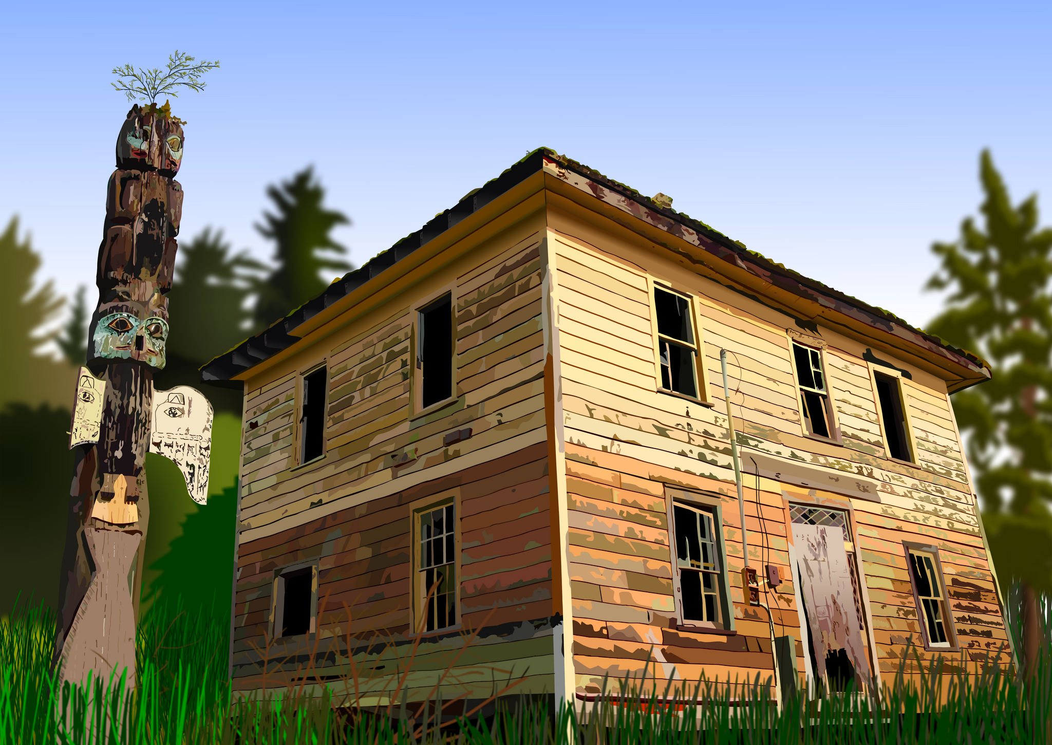 LEANING HOUSE IN SAXMAN