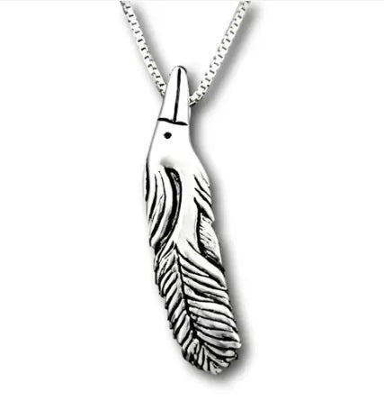 HERON FEATHER NECKLACE
