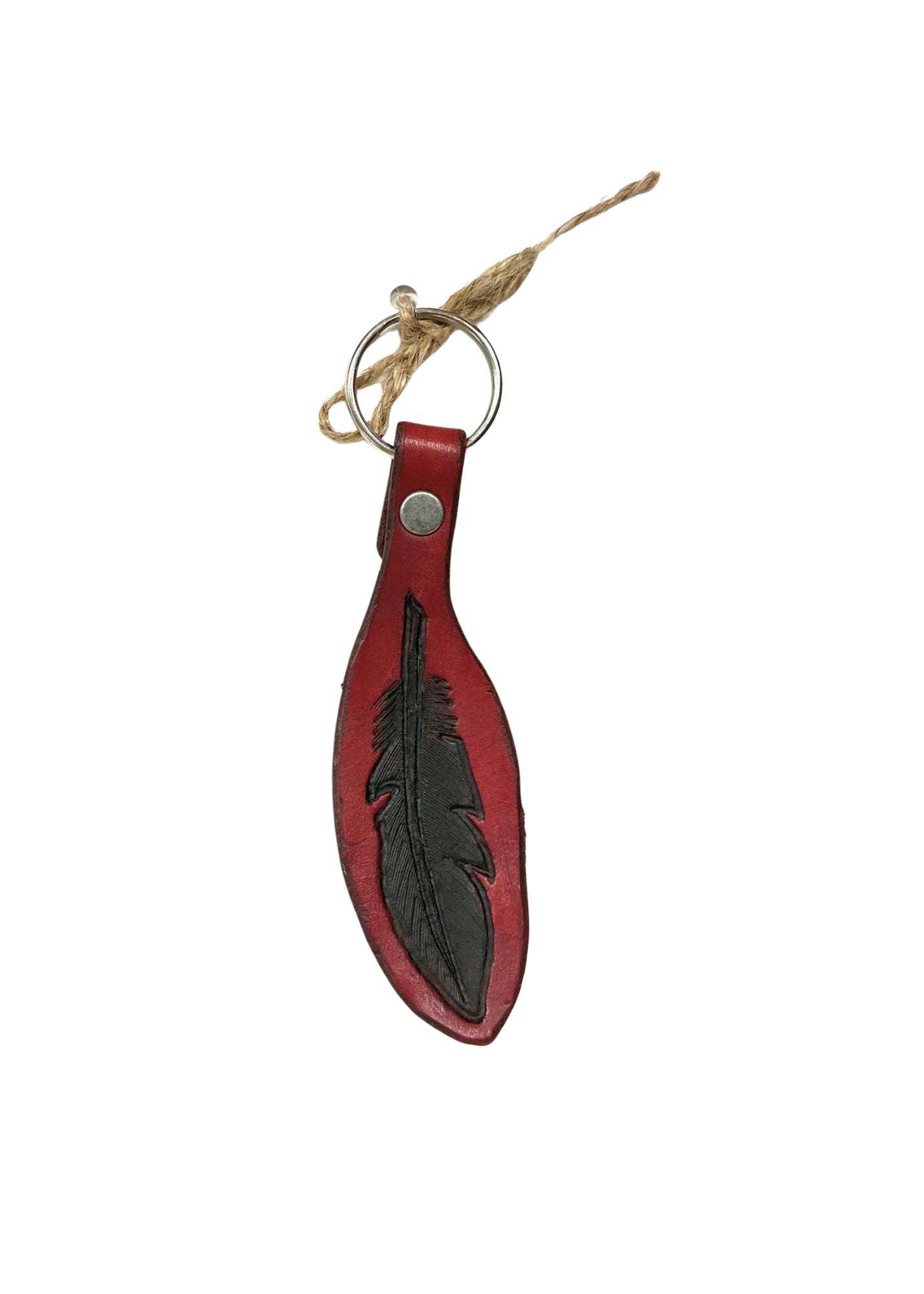 LEATHER KEY CHAIN WITH FEATHER
