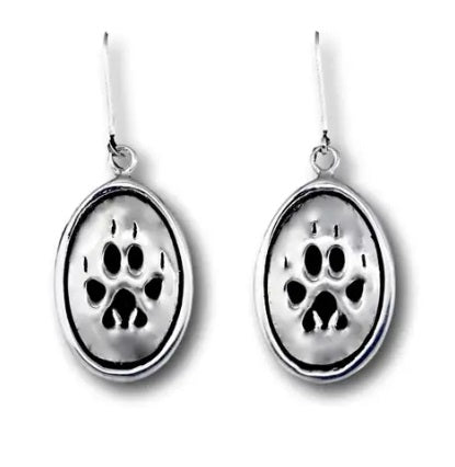 WOLF PRINT EARRINGS LARGE OVAL