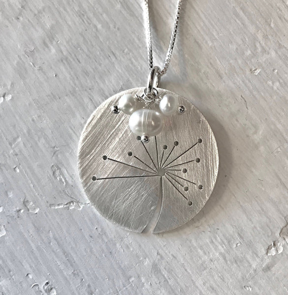 SILVER DANDELION NECKLACE