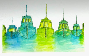 FISHING BOATS IN A ROW