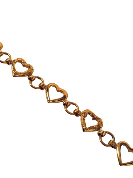 GOLD HEART BRACELET WITH NUGGET OVERLAY