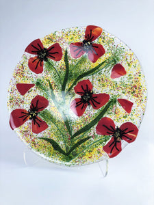 RED POPPY PLATE 15"