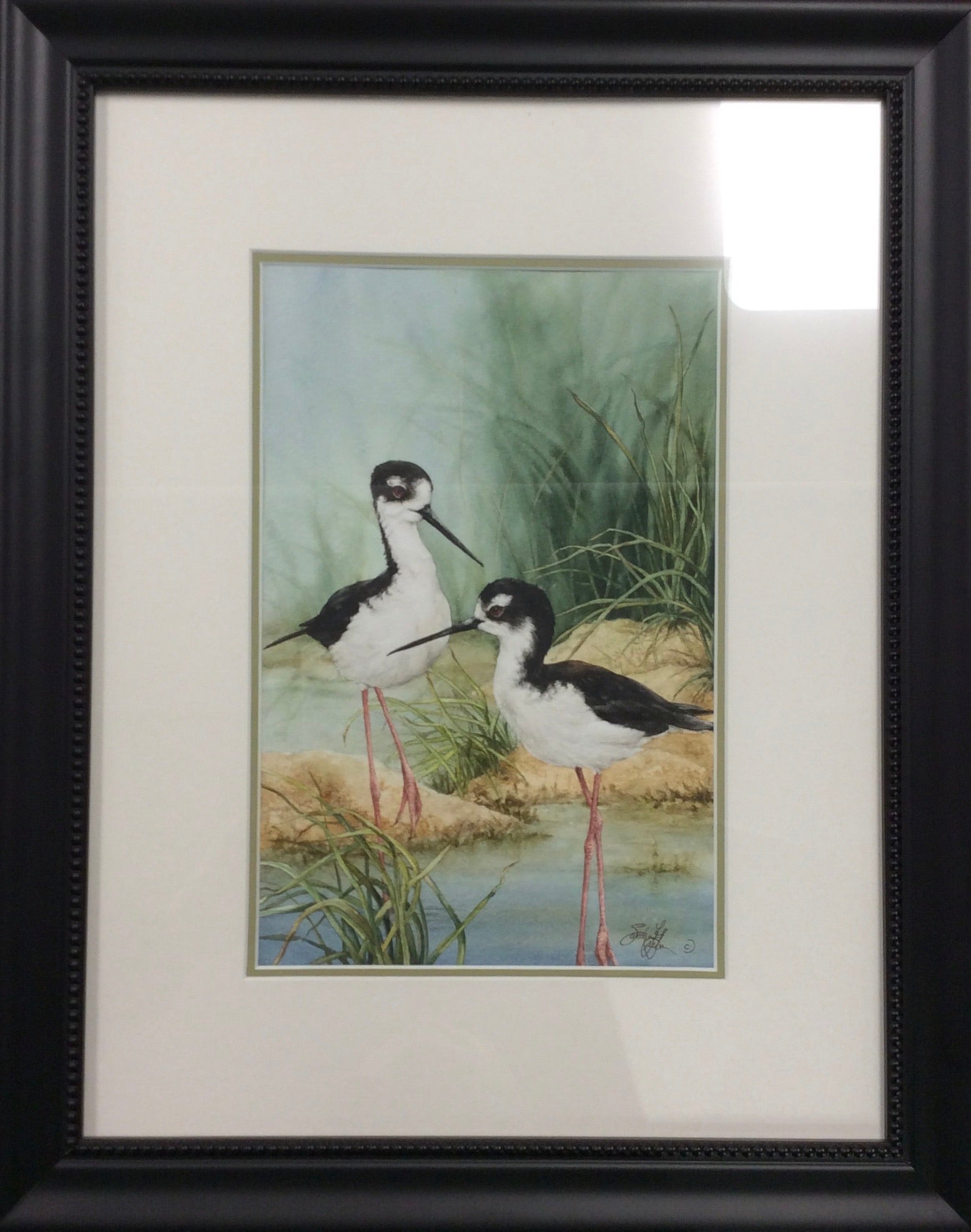 MISTY MARSH ORIGINAL FRAMED WATERCOLOR