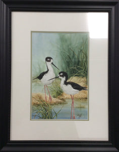 MISTY MARSH ORIGINAL FRAMED WATERCOLOR