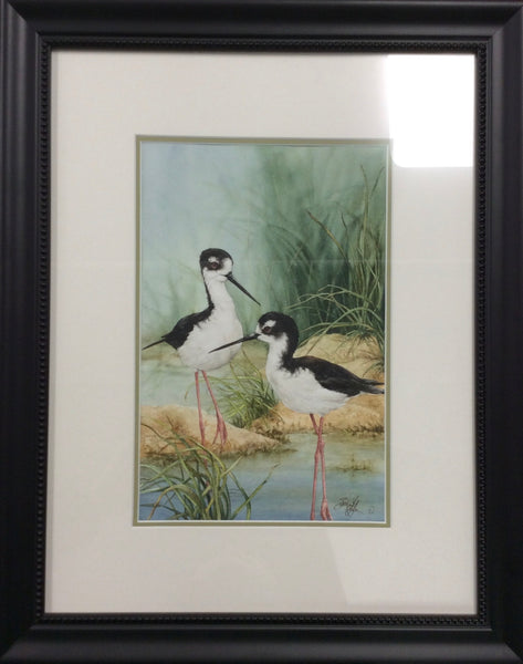 MISTY MARSH ORIGINAL FRAMED WATERCOLOR