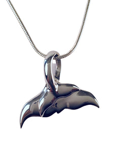 STERLING SILVER DOUBLE WHALE TAIL NECKLACE